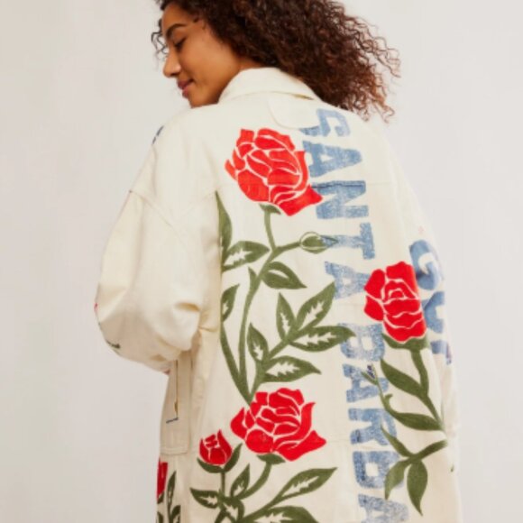NWT "L" We the Free Free People Field of Roses Jean Jacket - Picture 4 of 17